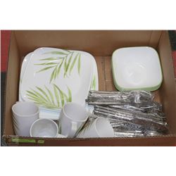 4 PLACE SET CORELLE DISHES "VITRELLE" INCL PLATES,