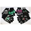 Image 1 : 6 PACK OF GLOW IN THE DARK HALLOWEEN GLOVES