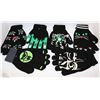 Image 1 : 6 PACK OF GLOW IN THE DARK HALLOWEEN GLOVES