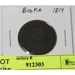 NOVA SCOTIA 1814 CAPTAIN BROKE BANK TOKEN