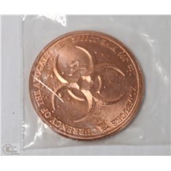 FINE COPPER CURRENCY OF THE APOCALYPSE COIN 1-OZ
