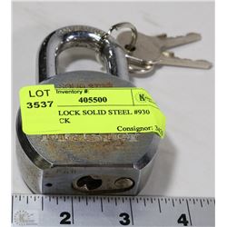 MASTERLOCK SOLID STEEL #930 PADLOCK