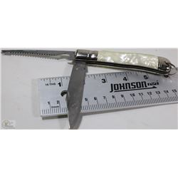 MOTHER OF PEARL LIKE FINISH POCKET KNIFE 3.5"