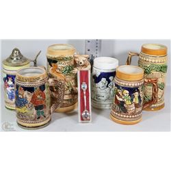 FLAT WITH VINTAGE STEINS AND OTHERS