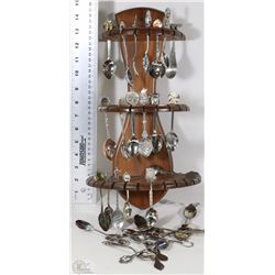 VINTAGE SPOON RACK W/CONTENTS