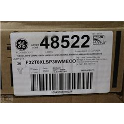 CASE OF 36 NEW 4' G.E. FLUORESCENT LIGHBULBS