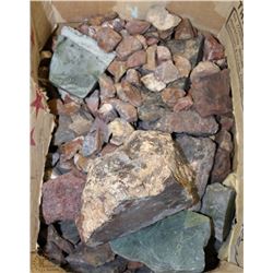 BOX OF RED AND GREEN JASPER