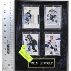 VINCENT LECAVALIER PLAQUE WITH 4 COLLECTOR CARDS