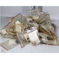 BOX OF ROCK SAMPLES ALL LABELED WITH NAMES AND