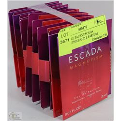 9 SAMPLE PACKS ESCADA MAGNETISN EAUD E PARFUM