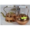 Image 1 : COPPER AND PORCELAIN KETTLES