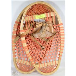 VINTAGE SNOW SHOES MADE FROM WOOD AND TWINE