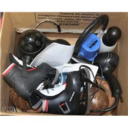 BOX OF MISC INC SLAP CHOP SET, IRON & KIDS SKATES