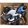 Image 1 : BOX OF MISC INC SLAP CHOP SET, IRON & KIDS SKATES