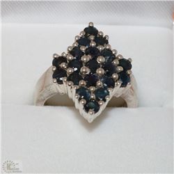#5-STERLING SILVER SAPPHIRE RING