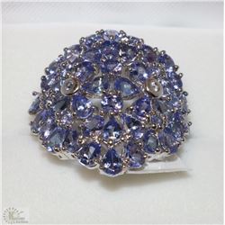 #9-STERLING SILVER TANZANITE RING