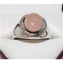 #13-STERLING SILVER MORGANITE RING