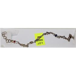 #32-STERLING SILVER GEMSTONE BRACELET