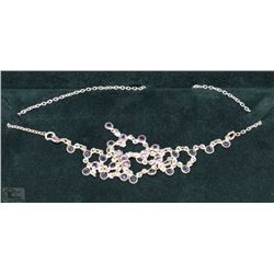 #4-STERLING SILVER AMETHYST NECKLACE
