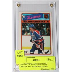 1988 TOPPS WAYNE GRETZKY CENTER ALL STAR NHL CARD