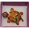 Image 1 : GOLD TONE, ENAMEL & CRYSTAL TURTLE BROOCH