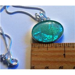 OVAL FIRE OPAL ON CHAIN