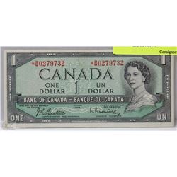1954 CANADIAN $1 REPLACEMENT DOLLAR BANK NOTE
