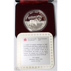 1985 CANADIAN PROOF SILVER DOLLAR WITH COA IN RCM