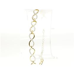 #2-STERLING SILVER GOLD PLATED  DIAMOND