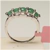 Image 2 : #4-STERLING SILVER EMERALD RING