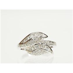 #8-STERLING SILVER CUBIC ZIRCONIA RING