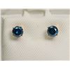 Image 1 : #18-14KT GOLD  BLUE DIAMOND EARRINGS