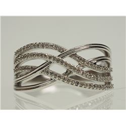 #21-STERLING SILVER DIAMOND RING