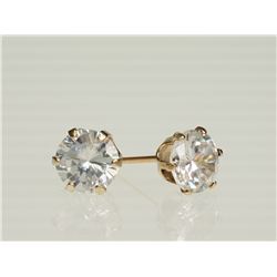 #22-10KT GOLD CUBIC ZIRCONIA EARRINGS