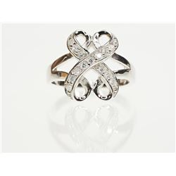 #25-STERLING SILVER CUBIC ZIRCONIA RING