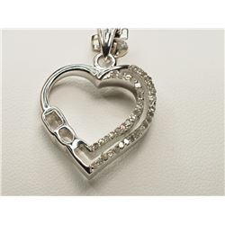 #28-STERLING SILVER DIAMOND PENDANT