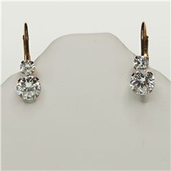 #33-10KT GOLD CUBIC ZIRCONIA EARRINGS