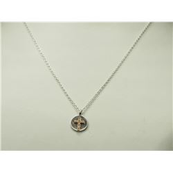 #35-STERLING SILVER DIAMOND PENDANT