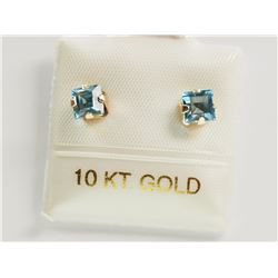 #44-10KT GOLD BLUE TOPAZ EARRINGS