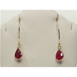 #49-14KT GOLD RUBY EARRING