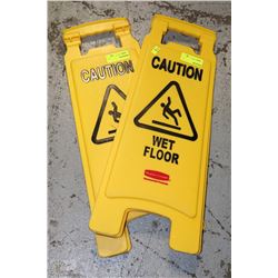 2 CAUTION WET FLOOR SIGNS