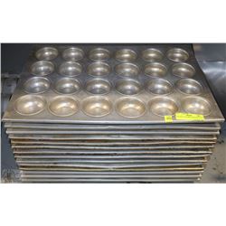 LOT OF 14  ALUMINUM MUFFIN PANS