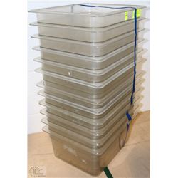 CAMBRO 1/2 SIZE 6" DEEP INSERT CONTAINERS STACK OF