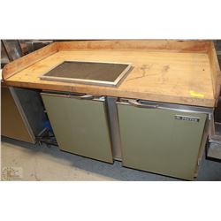 FOSTER 2 DOOR COOLER WITH BUTCHER BLOCK TOP
