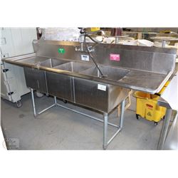 STAINLESS STEEL TRIPLE SINK