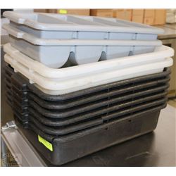 8 BUS PANS AND 2 CUTLERY TRAYS