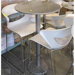 23.5" ROUND BAR TABLE W/ 2 CHAIRS 43"TALL