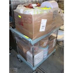 CART LOADED W/ YOGURT TOPPINGS, ETC.