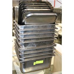 STAINLESS INSERTS 10 HALF SIZE 4" DEEP WITH LIDS