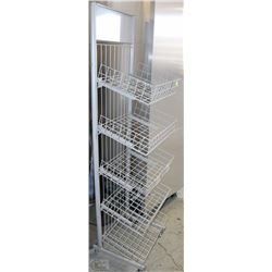 5  SHELF DISPLAY RACK ON WHEELS